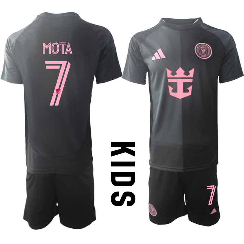 Youth 2025-2026 Club Inter Milan CF away Black #7 Soccer Jersey